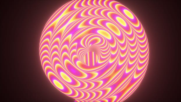 Abstract 3d render wire in wavy curvature. Twisty motion with distorted gradient. Futuristic decorative rope twisting in space. Digital rhythm amplification of frequencies.
