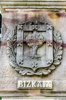 Guernica, Spain - April 09, 2018: Inside the Assembly House of Gernika, a historic town in the province of Biscay (Bizkaya), Basque Country, Spain. The oak tree is the symbol of Basque freedom.