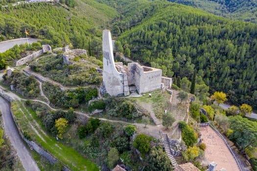Church of Sant Pere Shrine of the Mother of God of Fontsanta, and the rest of the Castle of Subirats (Barcelona) Catalonia Spain