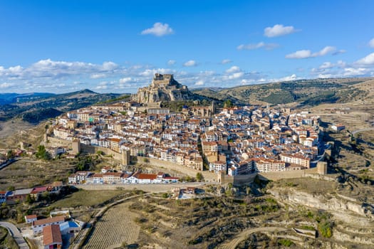 A panoramic view of Morella, Maestrazgo in Valencia, Spain