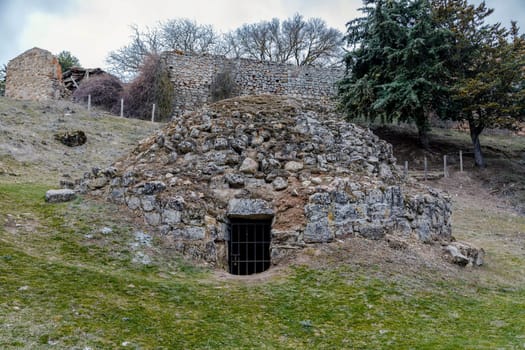 Arab Fridge, was a well, where snow was stored in winter, then in summer to cool liquids and food, In Medinaceli, Soria. Spain