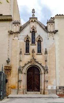 Monastery of Santa Maria de Poblet, Catalonia, Spain, church entrance