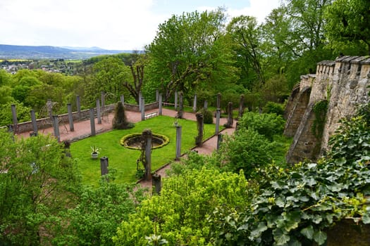 old castle wall in the altenstein castle park