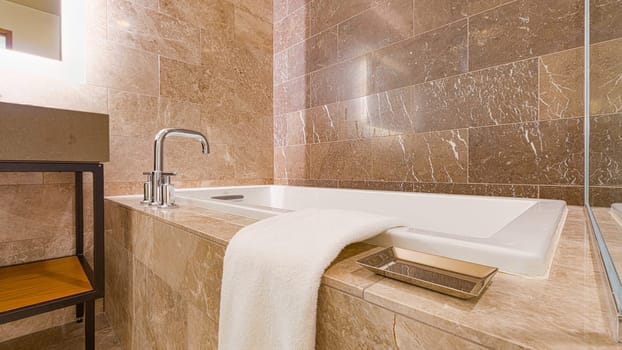 Modern Marble Tiled Bathroom