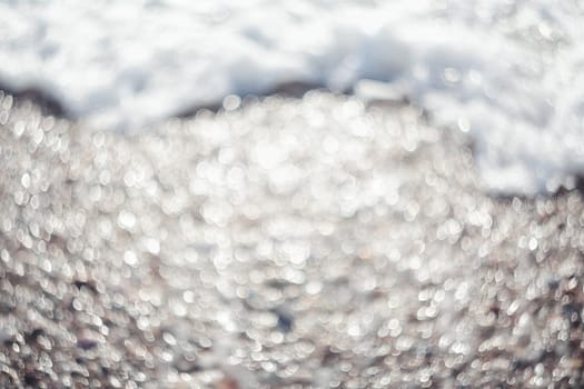 Bokeh lights.Lights on sea background.Waves.Underwater.Natural.
