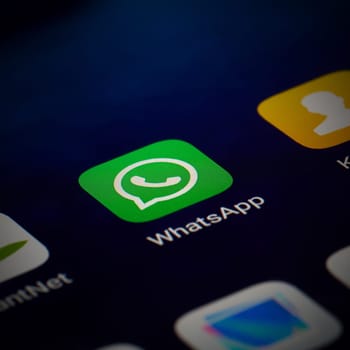 Whatsapp icon on the display of a smartphone