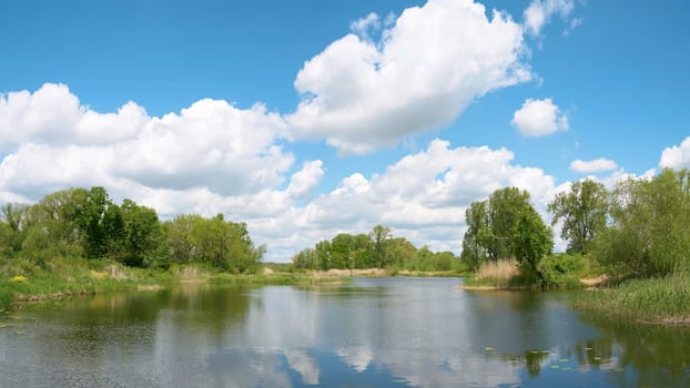 The idyllic river Ehle near the municipality of Biederitz near Magdeburg in Germany