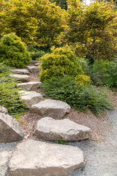 Beautiful Garden Setting With Stepping Stones