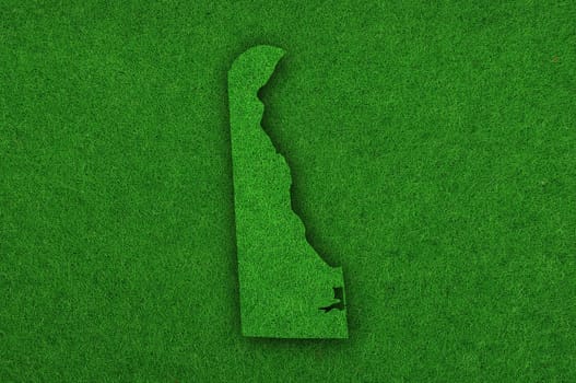 Map of Delaware on green felt