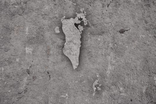 Map of Bahrain on weathered concrete