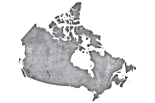 Map of Canada on weathered concrete