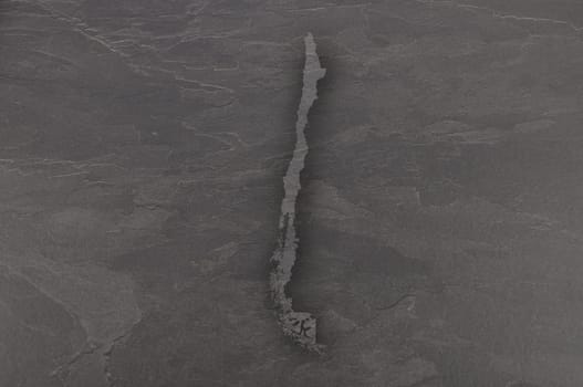 Map of Chile on dark slate