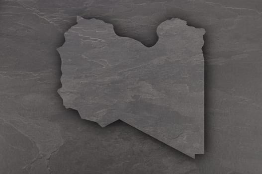 Map of Libya on dark slate