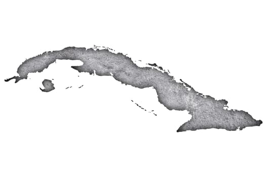 Map of Cuba on weathered concrete