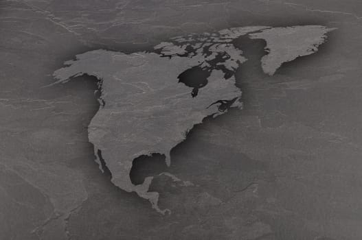 Map of North America on dark slate