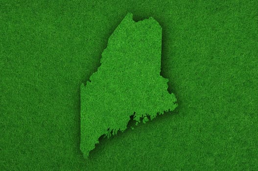 Map of Maine on green felt