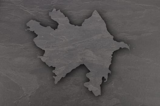 Map of Azerbaijan on dark slate
