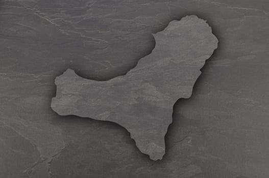 Map of El Hierro on dark slate