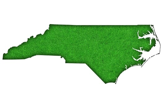 Map of North Carolina on green felt