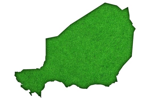 Map of Niger on green felt