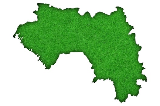 Map of Guinea on green felt