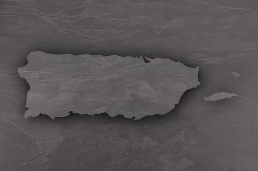 Map of Puerto Rico on dark slate