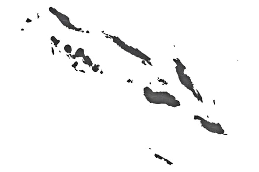 Map of Solomon Islands on dark slate