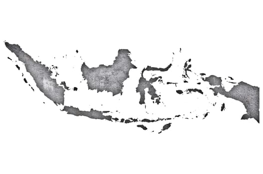 Map of Indonesia on weathered concrete