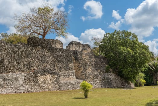 The ruins of the ancient Mayan city of Kohunlich, Quintana Roo, Mexico