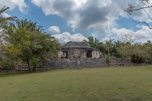 The ruins of the ancient Mayan city of Kohunlich, Quintana Roo, Mexico