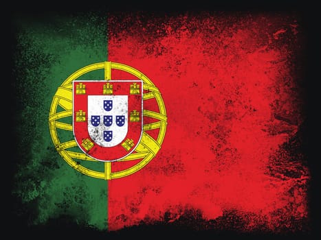 Portugal Flag design composition of exploding powder and paint, isolated on a black background for copy space. Colorful abstract dust particles explosion. Euro 2020 football symbol for printing