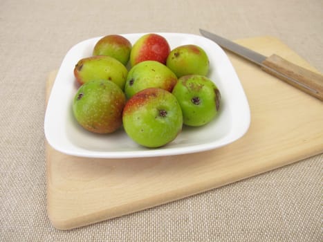 Apple fruits from the sorb tree, Sorbus domestica
