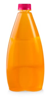 juice in plastic bottle isolated on white background