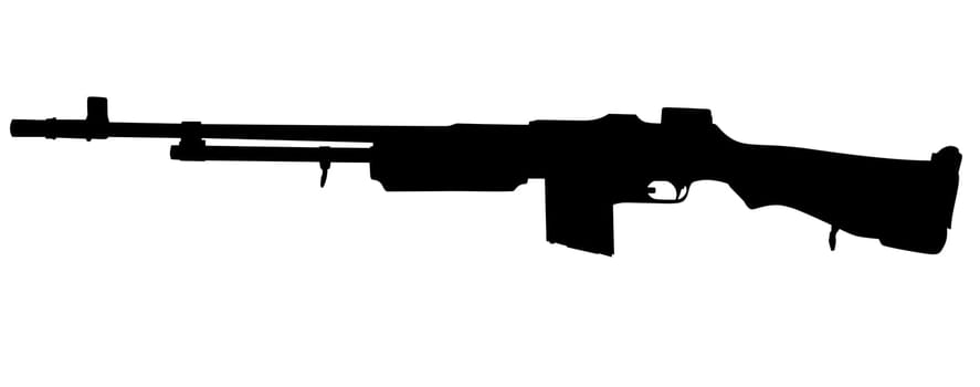 Vector image silhouette of elephant rifle symbol illustration isolated on white background