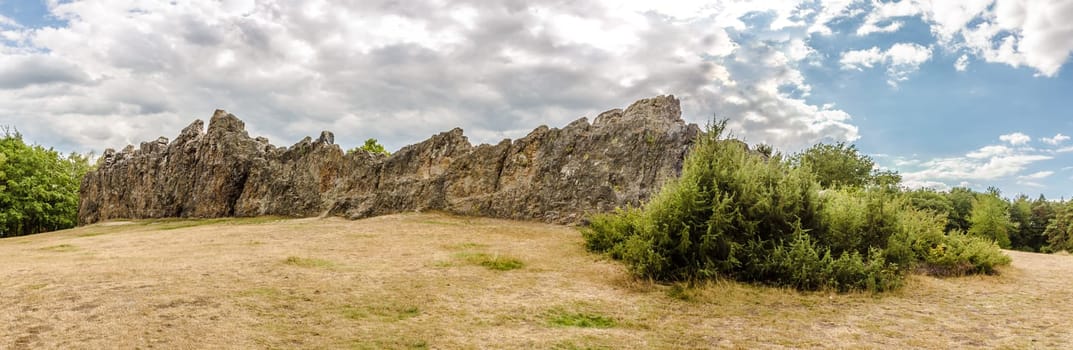 Panorama from Eschbacher Klippen - is a historic monument in Hesse near Usingen Germany