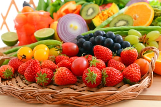 Set Of Fresh Fruits and various berries