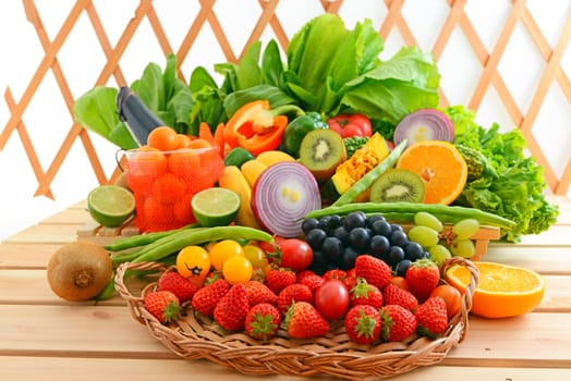 Set Of Fresh Fruits and various berries