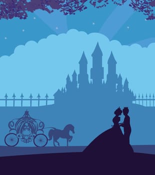 castle and princess with prince