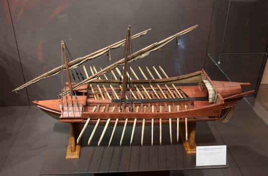 16th Century galley scale model. Museo Naval de Madrid