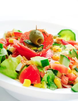 Decorative colorful salad with various vegetables