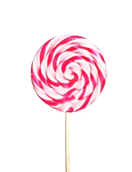 Pink lollipop isolated over white