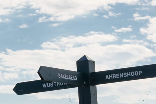 Signposts on the coastal path between Wustrow and Ahrenshoop Wustrow Ahrenshoop