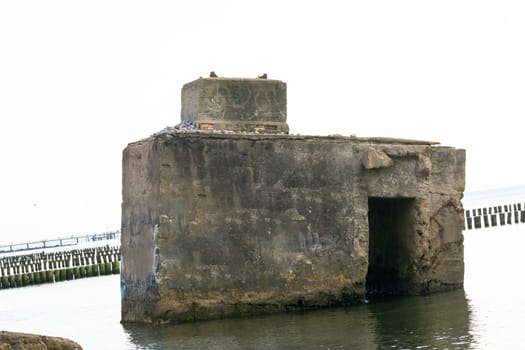 Coast bunker. Coast bunker from the WW2 in the Baltic Sea Fischland Darss Zingst, Germany.