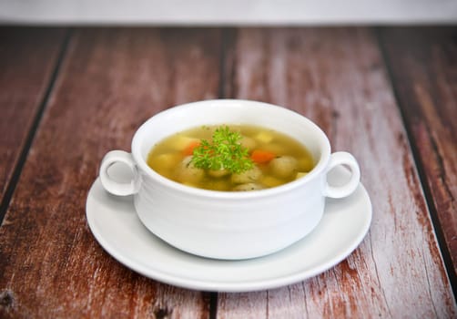 delicious homemade marrow dumpling soup