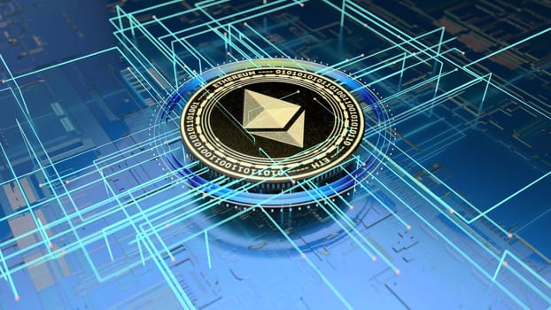 Abstract art of ethereum background