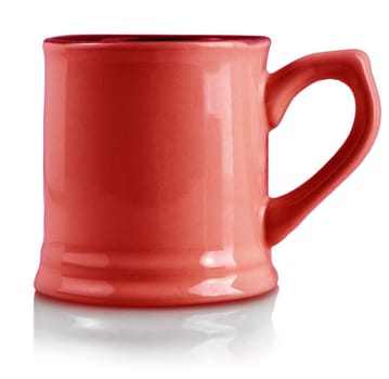 The close up red Empty mug isolated on white background