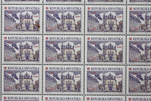 A stamp printed in Croatia shows Dubrovnik, Series Croatian Towns, circa 1998