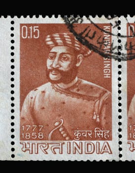 Stamp printed in India shows Kunwar Singh (1777-1858), Commemoration, circa 1966