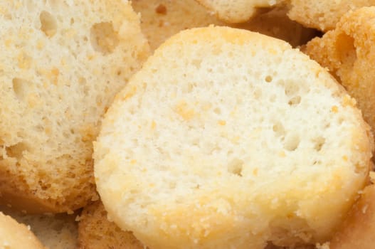 beautiful background of croutons of bread