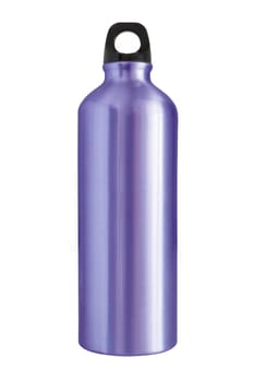 Aluminum bottle water isolated white background